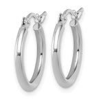 Leslie's 14k White Gold Polished 2x17.5mm Polished Hoop Earrings - Image 2
