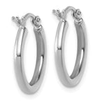 Leslie's 14k White Gold Polished 2x17.5mm Polished Hoop Earrings - Image 4