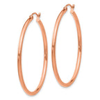 Leslie's 14k Rose Gold Polished 2x40mm Polished Hoop Earrings - Image 2