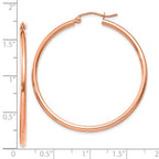 Leslie's 14k Rose Gold Polished 2x40mm Polished Hoop Earrings - Image 4