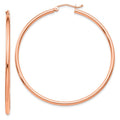 Leslie's 14k Rose Gold Polished 2x50mm Polished Hoop Earrings