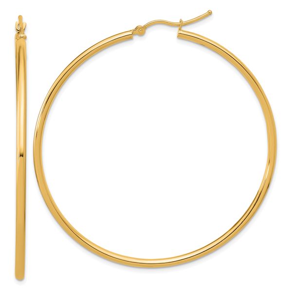 Leslie's 14k Polished 2x55mm Polished Hoop Earrings