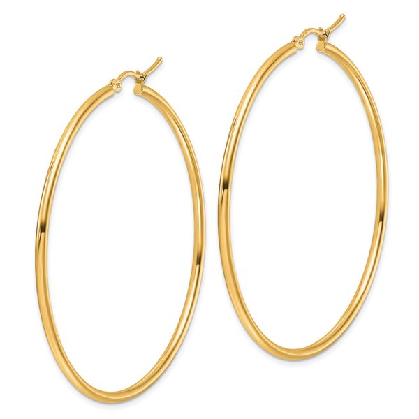 Leslie's 14k Polished 2x55mm Polished Hoop Earrings - Image 2