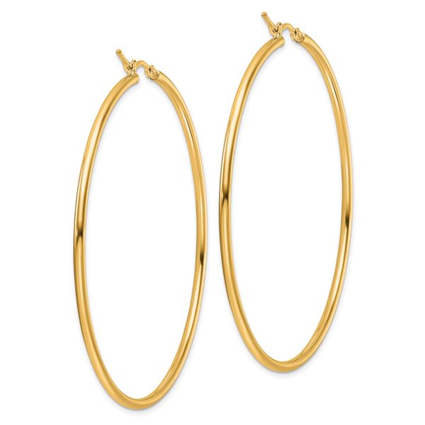 Leslie's 14k Polished 2x60mm Polished Hoop Earrings - Image 4