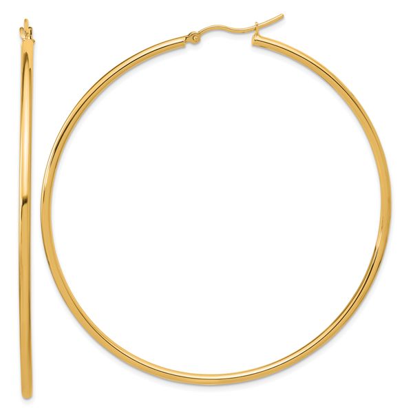 Leslie's 14k Polished 2x65mm Polished Hoop Earrings