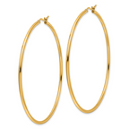 Leslie's 14k Polished 2x65mm Polished Hoop Earrings - Image 2