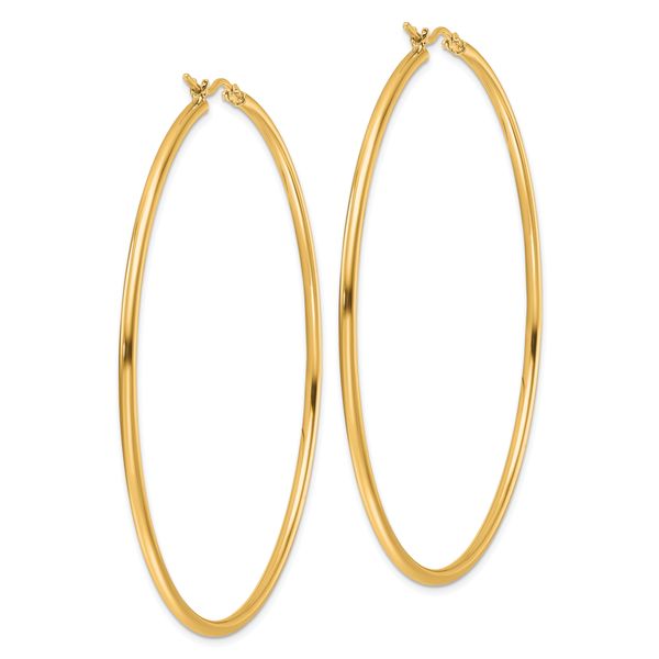 Leslie's 14k Polished 2x65mm Polished Hoop Earrings - Image 4