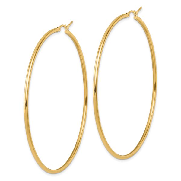 Leslie's 14k Polished 2x70mm Polished Hoop Earrings - Image 2