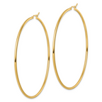 Leslie's 14k Polished 2x75mm Polished Hoop Earrings - Image 2