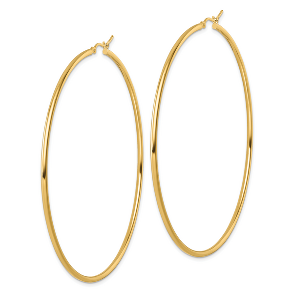 Leslie's 14k Polished 2x75mm Polished Hoop Earrings - Image 2