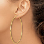 Leslie's 14k Polished 2x75mm Polished Hoop Earrings - Image 3