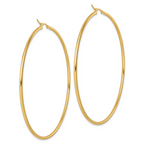 Leslie's 14k Polished 2x75mm Polished Hoop Earrings - Image 4