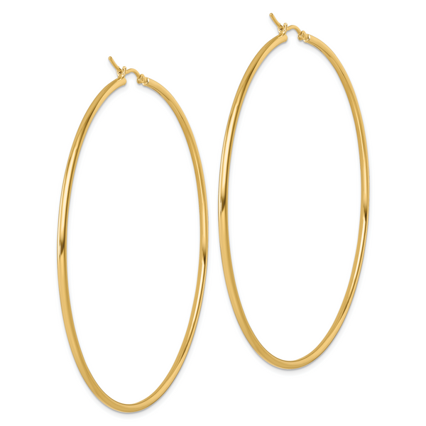 Leslie's 14k Polished 2x75mm Polished Hoop Earrings - Image 4