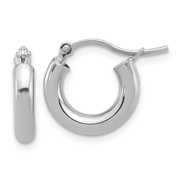 Leslie's 14k White Gold Polished 3mm Polished Hoop Earrings