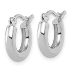 Leslie's 14k White Gold Polished 3mm Polished Hoop Earrings - Image 2