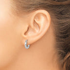 Leslie's 14k White Gold Polished 3mm Polished Hoop Earrings - Image 3