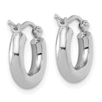 Leslie's 14k White Gold Polished 3mm Polished Hoop Earrings - Image 4