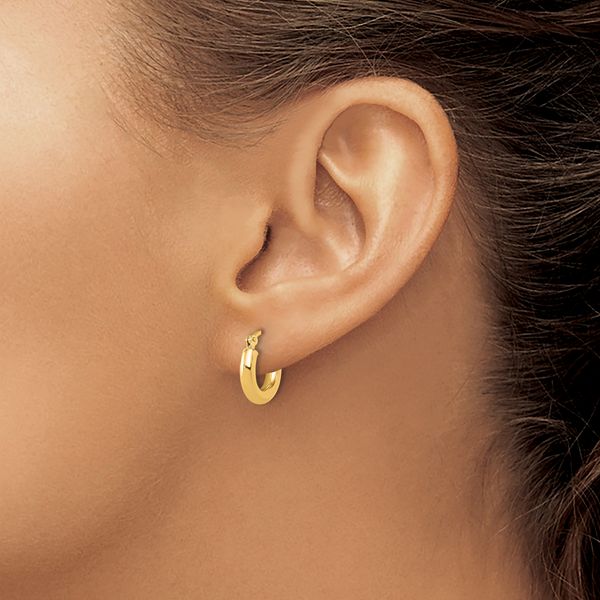 Leslie's 14k Polished 3mm Polished Hoop Earrings - Image 3