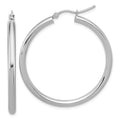 Leslie's 14k White Gold Polished 3mm Polished Hoop Earrings