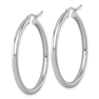 Leslie's 14k White Gold Polished 3mm Polished Hoop Earrings - Image 2