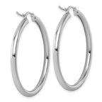 Leslie's 14k White Gold Polished 3mm Polished Hoop Earrings - Image 4
