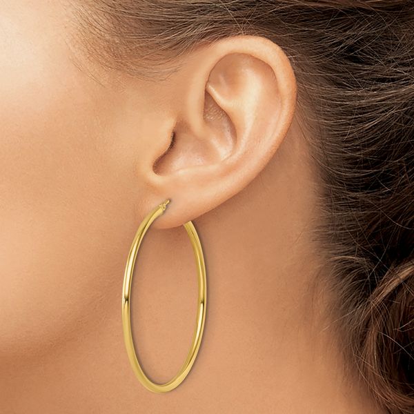 Leslie's 14k Polished 2.5mm Polished Hoop Earrings - Image 3