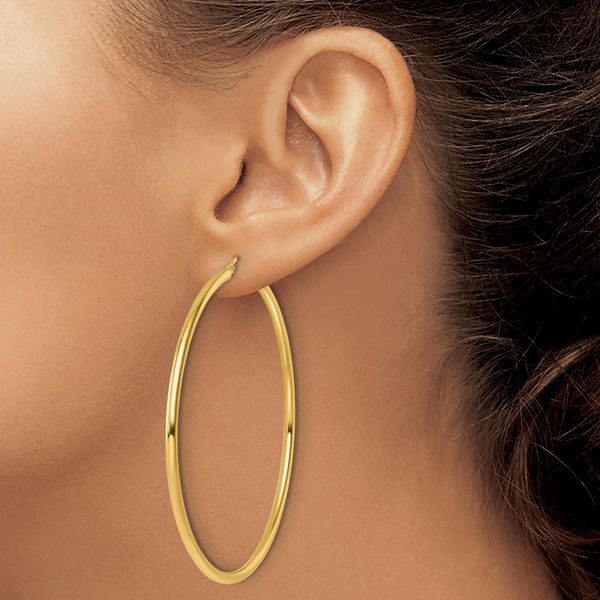 Leslie's 14k Polished 2.5mm Polished Hoop Earrings - Image 3