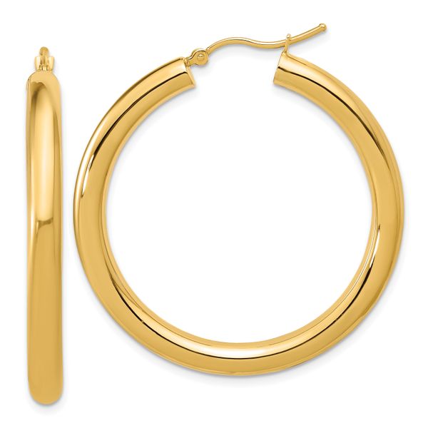 Leslie's 14k Polished 4mm Polished Hoop Earrings
