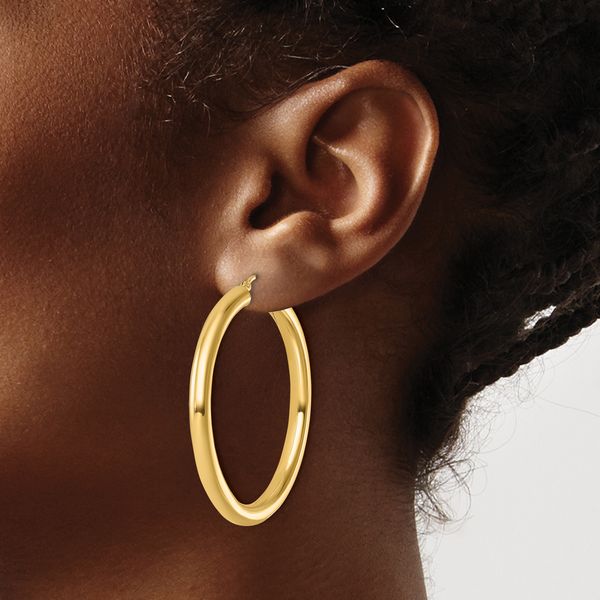 Leslie's 14k Polished 4mm Polished Hoop Earrings - Image 3