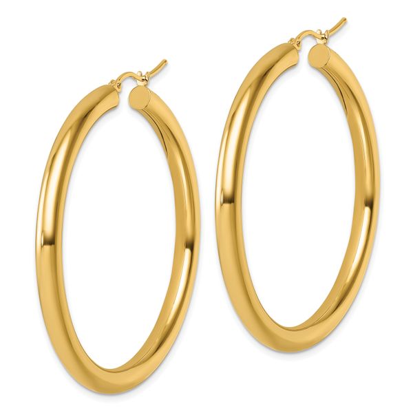 Leslie's 14k Polished 4mm Polished Hoop Earrings - Image 2