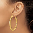 Leslie's 14k Polished 4mm Polished Hoop Earrings - Image 3