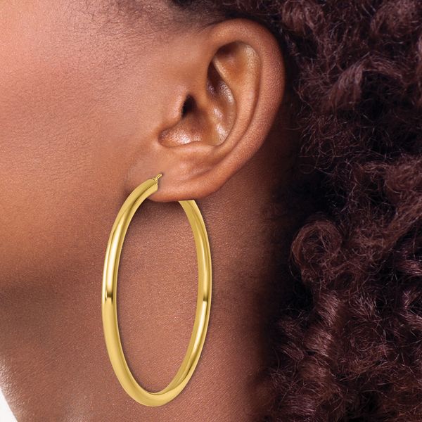 Leslie's 14k Polished 4mm Polished Hoop Earrings - Image 3