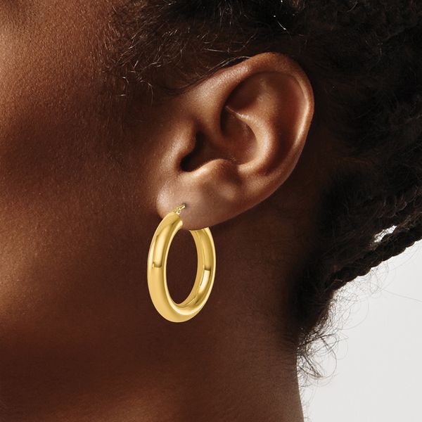 Leslie's 14k Polished 5mm Polished Hoop Earrings - Image 3