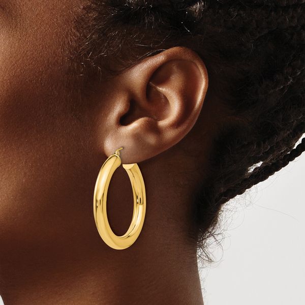 Leslie's 14k Polished 5mm Polished Hoop Earrings - Image 3