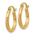 Leslie's 14k Satin and D/C 2mm Round Tube Hoop Earrings - Image 2