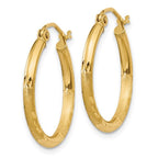 Leslie's 14k Satin and D/C 2mm Round Tube Hoop Earrings - Image 2