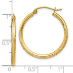 Leslie's 14k Satin and D/C 2mm Round Tube Hoop Earrings - Image 4