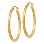 Leslie's 14k Satin and D/C 2mm Round Tube Hoop Earrings - Image 2