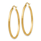 Leslie's 14k Satin and D/C 2mm Round Tube Hoop Earrings - Image 2
