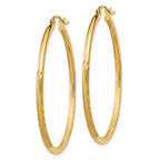 Leslie's 14k Satin and D/C 2mm Round Tube Hoop Earrings - Image 2