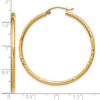 Leslie's 14k Satin and D/C 2mm Round Tube Hoop Earrings - Image 4