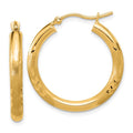 Leslie's 14k Satin and D/C 3mm Round Hoop Earrings