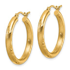 Leslie's 14k Satin and D/C 3mm Round Hoop Earrings - Image 2