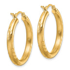 Leslie's 14k Satin and D/C 3mm Round Hoop Earrings - Image 4