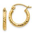 Leslie's 14k Diamond-cut 2mm Round Tube Hoop Earrings