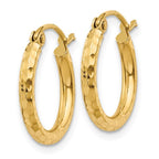 Leslie's 14k Diamond-cut 2mm Round Tube Hoop Earrings - Image 2
