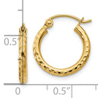 Leslie's 14k Diamond-cut 2mm Round Tube Hoop Earrings - Image 4