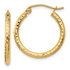 Leslie's 14k Diamond-cut 2mm Round Tube Hoop Earrings