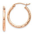 Leslie's 14k Rose Gold Diamond-cut Polished Hoop Earrings