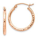 Leslie's 14k Rose Gold Diamond-cut Polished Hoop Earrings